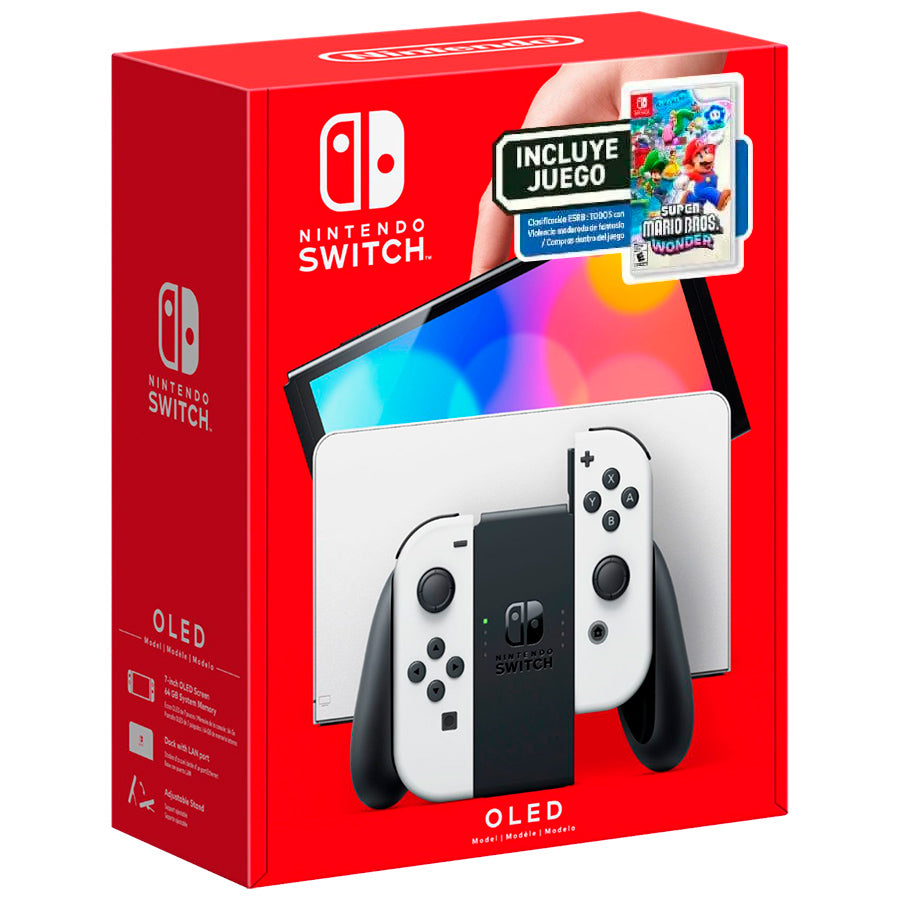 Nintendo Switch – Modelo OLED Blanco + Super Mario Bros Wonder